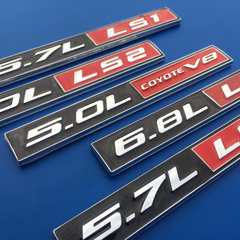 BAZY3 Car 5.0L Coyote V8 GT 5.0 Hood Fender Trunk Nameplate Decal Emblem Badge Sticker Accessories For Ford F150 F250 FX4 Mustang
