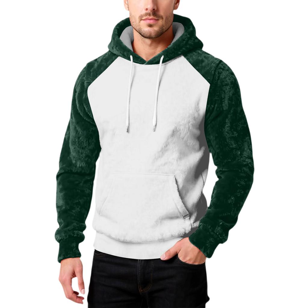 Herrenmode Freizeit Kapuzenpullover Kapuze Plüsch Lange Ärmel