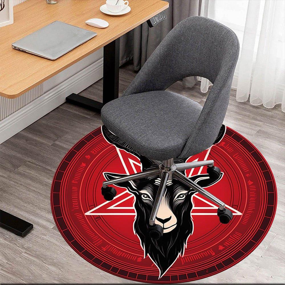 

Devil s Horns: Satanic Goat Head Sticker DecalRound Non-Slip chair mat chair carpet for office Rugs for Office Decor Gift For Valentine s Day Mother s 80cm by 80cm