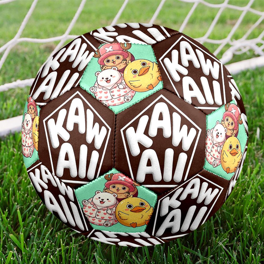 1pc One Piece Football Soccer Ball Size 5 Indoor Soccer Ball Fashion Colorful Backyard Game -Great For Sports Fans Gift HE16