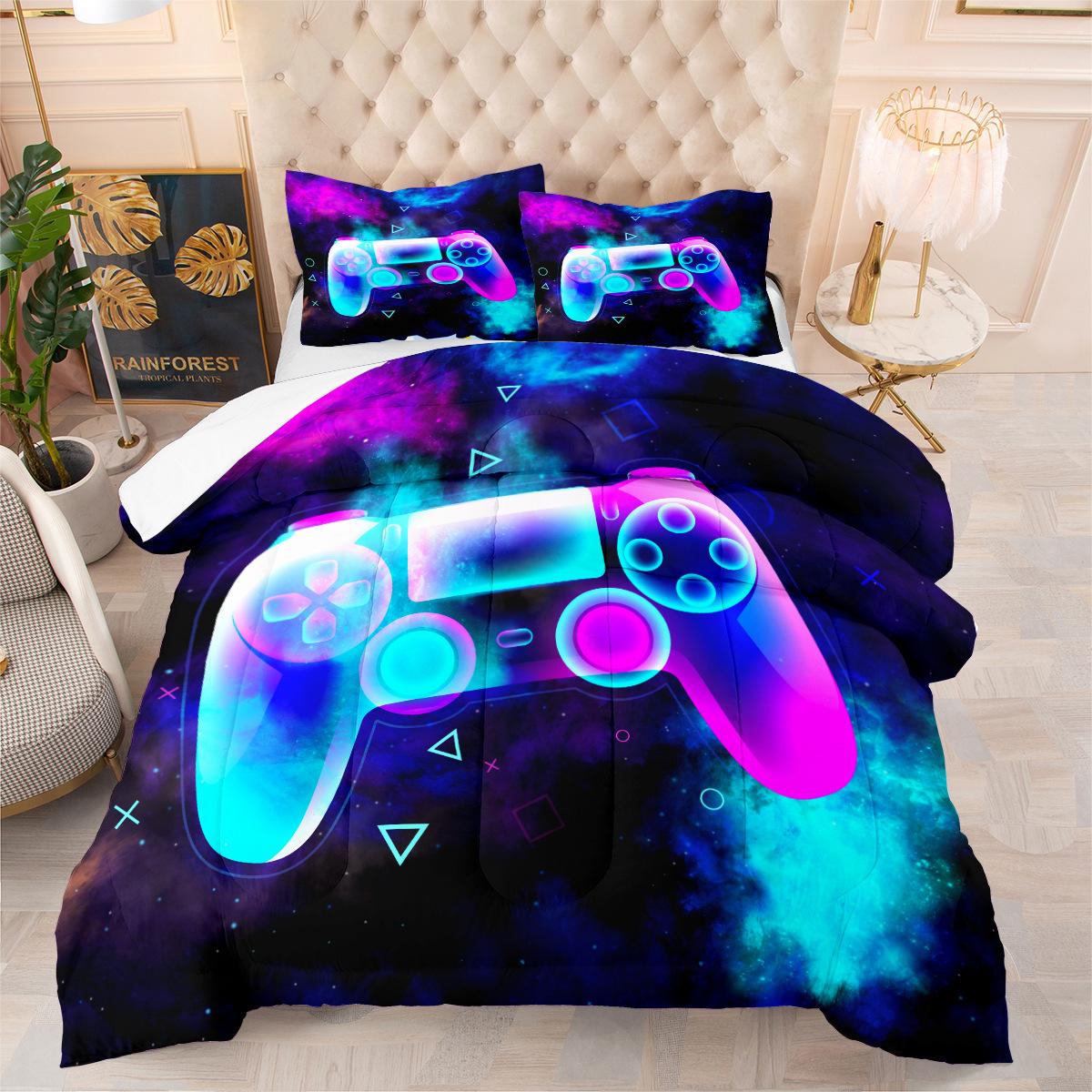 

Vibrant Starry Sky Gaming Controller Duvet Cover Set - 3 Piece Bedding Set 172*218cm