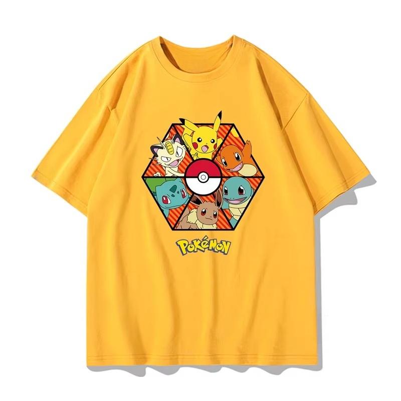 Potdemiel Summer New Pikachu Print Children's T-Shirt Suitable for Boys and Girls
