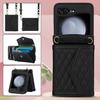 For Samsung Galaxy Z Flip7 FE 5G/Z Flip6 5G Case Card Holders PU Leather+PC Phone Cover with Detachable Shoulder Strap