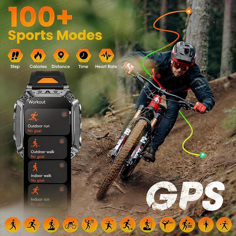 New 1400mAh Super Capacity Battery Smart Watch GPS path tracker Outdoors Military Adult Clock 10ATM Waterproof Swim Smartwatch