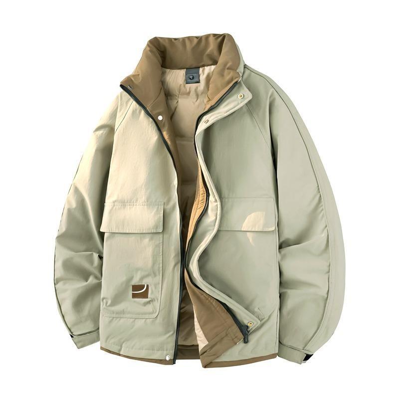 Down Jacket% White Duck Down Men's Winter New Anti-wrinkle Stand-up Collar Loose Men's Cold-resistant Jacket