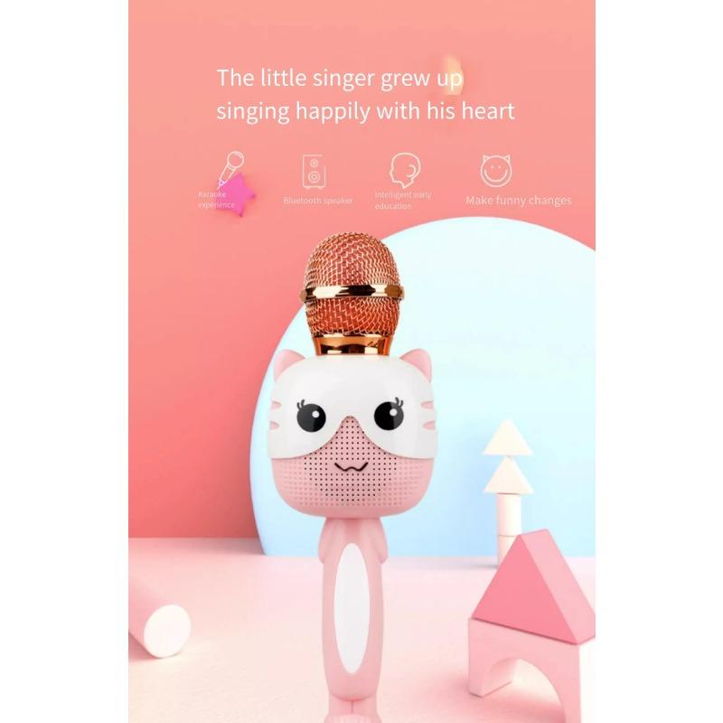 Children's Puzzle K Song Microphone Wireless Bluetooth Karaoke Microphone Baby Music Toy Gift for Toddlers