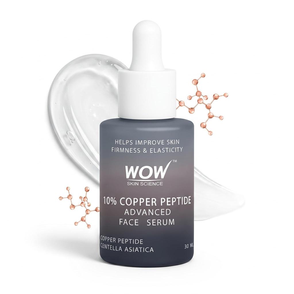 WOW Skin Science 10% Copper Peptide Advanced Face Serum | Copper Peptide + Centella Asiatica | Improves Firmness, Elasticity & Fine Lines | Anti‑Ag
