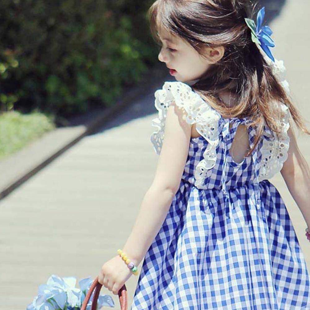 Ropa coreana para niñas pequeñas, vestido de cuadros rojos, moda para  bebés, novedad de verano, image size:1000x1000