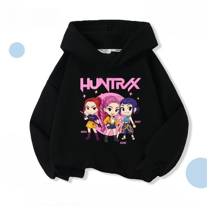 Winter Children's Warm Hoodie Loose Casual Witch Hunting Group Reduced Size Printed Comfortable Hoodie