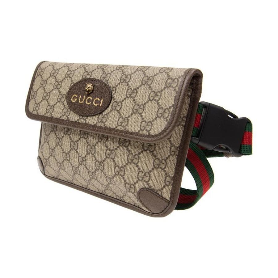 Gucci Neo Vintage Collection Tiger-Head Decorated Canvas and Leather Mix Crossbody Waist Bag Small Men's Ebony Brown