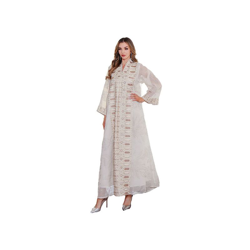 Light and Cool Dubai Europe Robe Middle East Plus Size Big Man Arab Embroider Dress Dresses