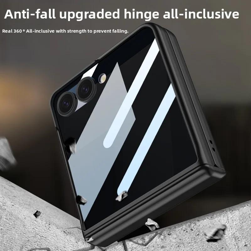 Magnetic Anti-Peeping Screen Film Phone Case for Samsung Galaxy Z Flip 7 6 Flip7 Flip6 ZFlip7 Inclusive Hinge Protective Cover