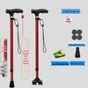 Four-Legged Aluminum Walking Cane with Light, Non-slip, Telescopic, Lightweight, Multi-functional Support for the Elderly