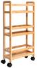 INAKI Bamboo Shelf On Wheels, 3 Levels, Natural