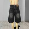 Women's Bermuda Jean Shorts High Waisted Knee Length Baggy Jorts Wide Leg Loose Denim Shorts with Pockets