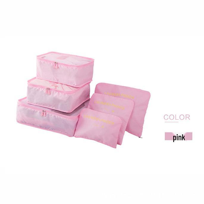 Korean Style Travel Bag Set - 6-Piece Oxford Cloth Organizer for Clothes, Underwear, and Shoes