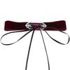 Wide Velvet Choker, Hollow Alloy Pendant Soft Velvet Streetwear Neck Collar