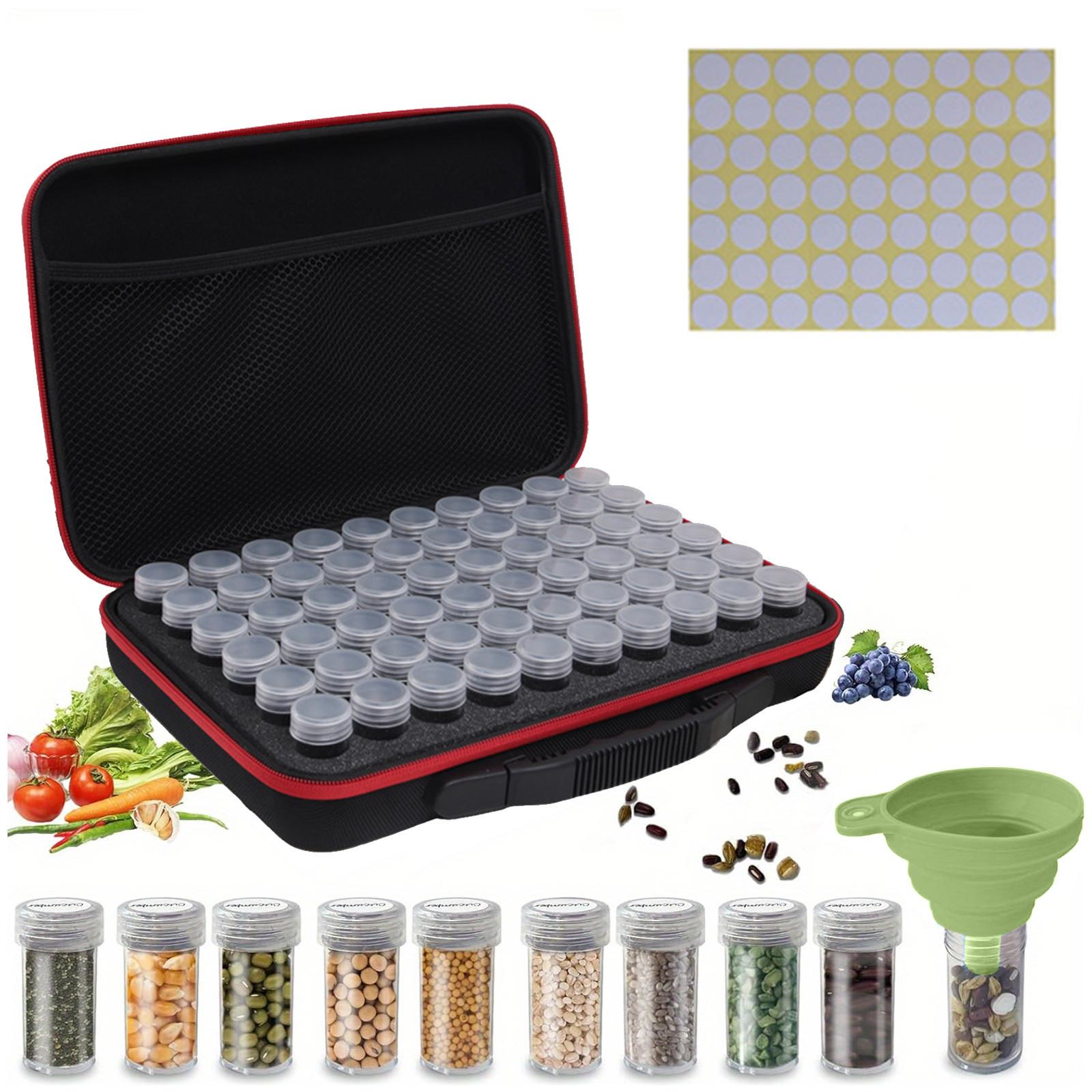 

60 семян водонепроницаемый ящик для хранения картина разделенный алмазный мешок для хранения One Size красный