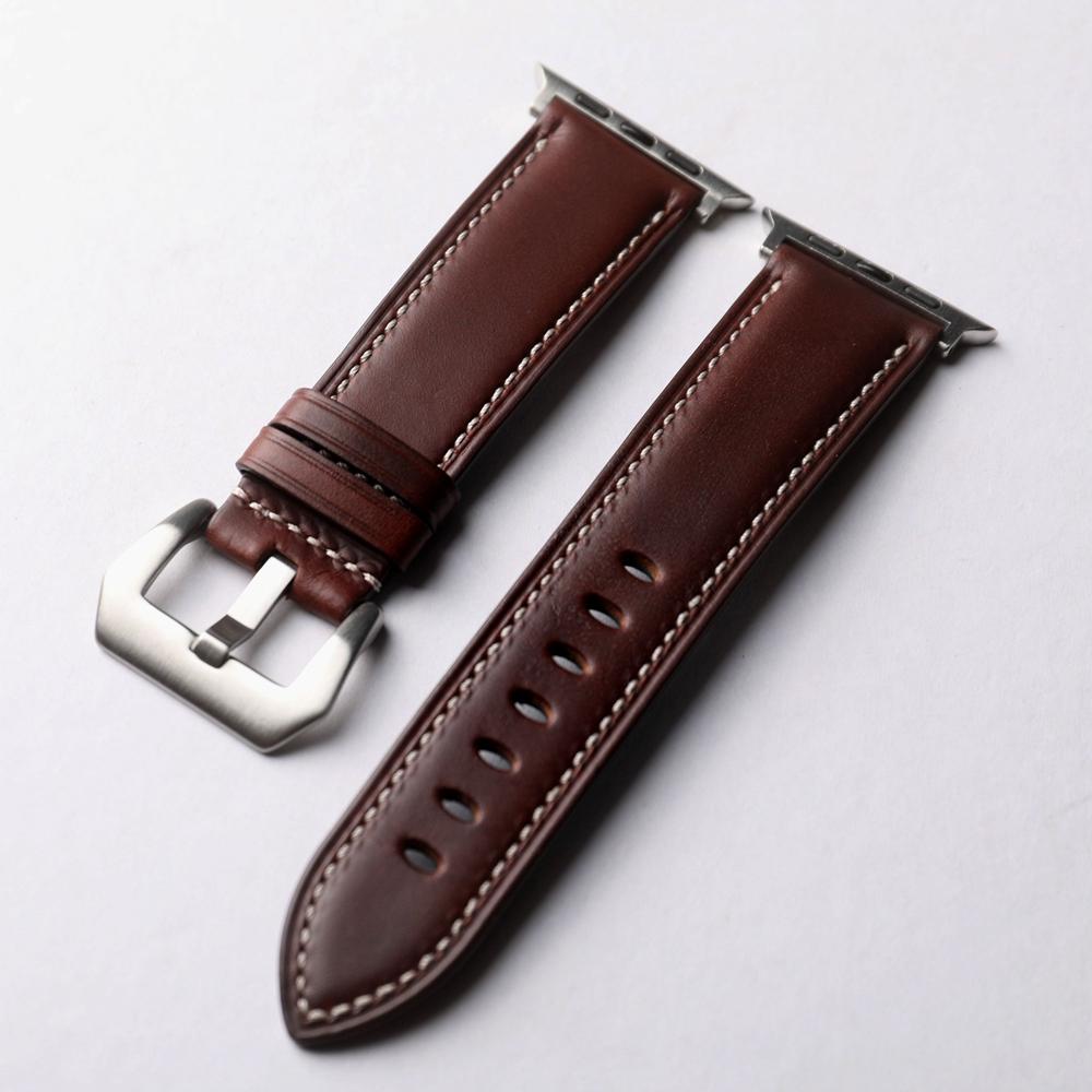 Klasik El Yapımı ABD Chicago İnek Derisi Fit Galaxy Watch Ultra 47MM Vintage Hakiki Deri Kayış, Yumuşak Erkek Bilekliği Kahverengi