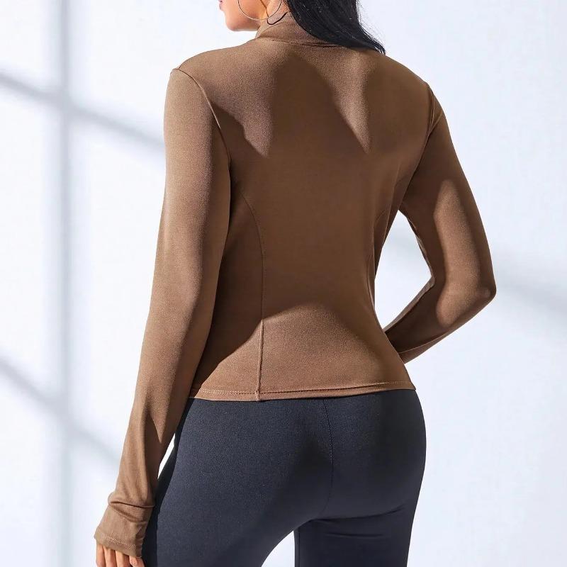 Yoga Coat WOMEN'S Fitness Clothes Sports Jacket Short Body Sculpting Yoga Jacket  Zipper Summer Sun Protection Clothing