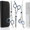 5 In 1 Dog Grooming Scissors Kit for Grooming with Safety Round Tips Stainless Steel Thinning Shears Dog Pet Cat Shears