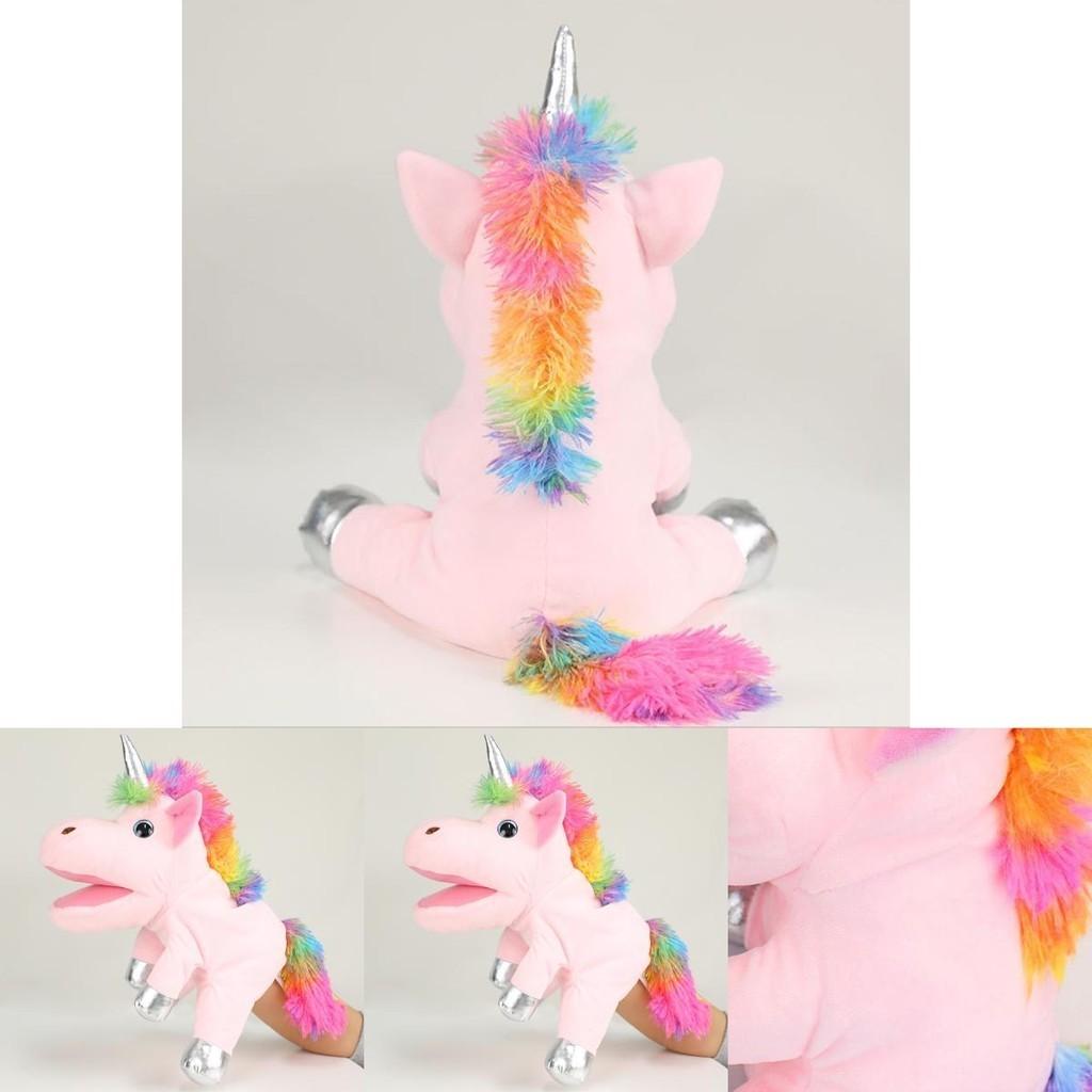Einhorn-Handpuppe, Plüschtier, weich und kuschelig, Rollenspielgefährte für Kinder