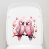 Cute Sweetheart Bird Self Adhesive Removable Toilet Lid Sticker Bathroom Home Decor