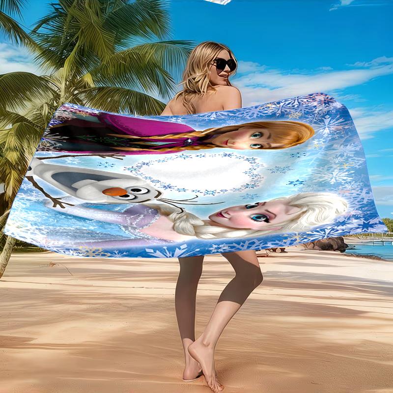 Ice Queen Artwork Printed Microfiber Beach Towel, Soft And Absorbent, Quick-Dry, Ideal for Summer Travel, Beach Essential, Swimming Pool