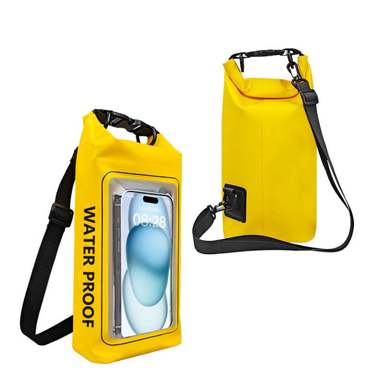 

Водонепроницаемый ПВХ чехол для телефона двойного назначения для плавания и дайвинга, совместимый с сенсорным экраном 2L жёлтый