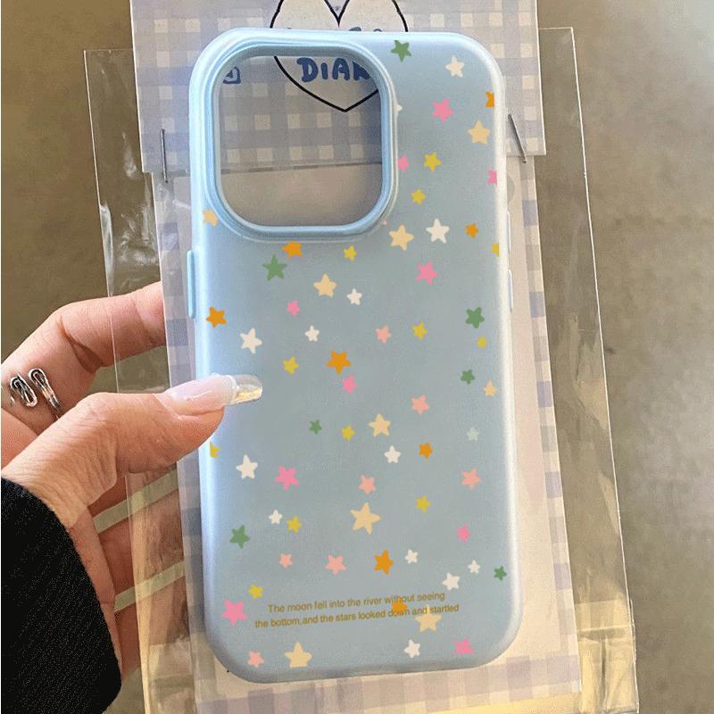 Cute Colorful Stars Pattern Phone Case For iPhone 16 17 Pro 15 14 Plus 13 12 11 Pro 16e 17e Air XR X XS Max 7 8 Plus Soft Cover