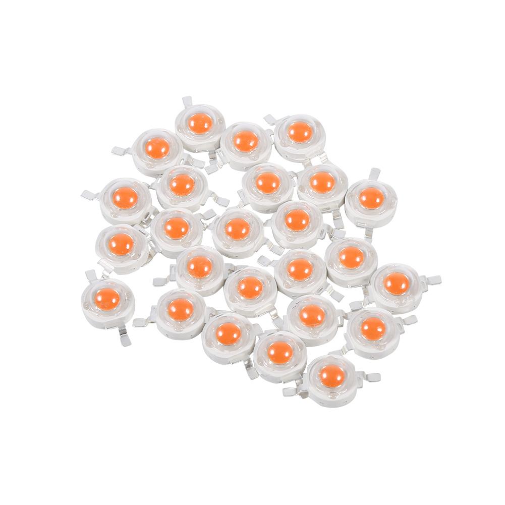 25Pcs Pack 3W Full Spectrum 380nm 840nm Wavelength Led Plant Grow Light Chips (Without PCB)