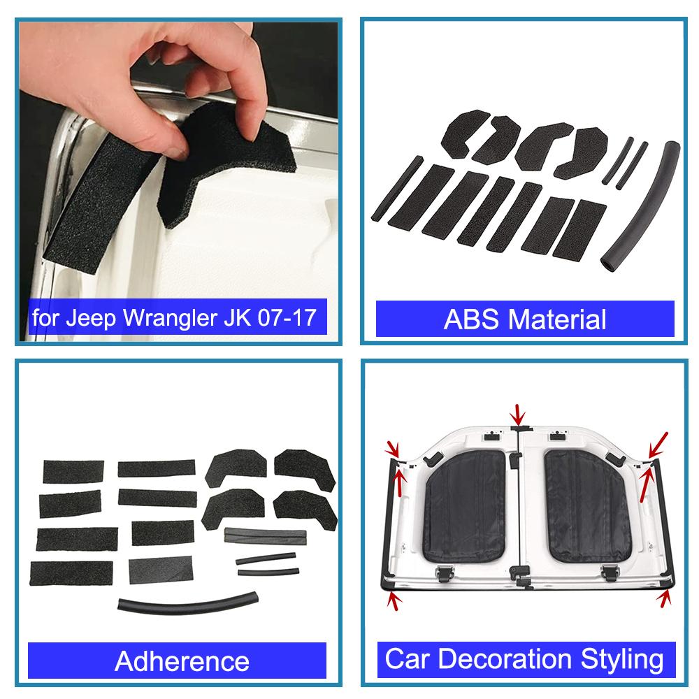 Dachleck Reparaturset Hardtop Abnehmbare Abdeckung Schaumstoffblocker Dichtungsset für Jeep Wrangler JK JKU 2007-2017 2/4-türig Autozubehör