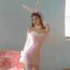 Emfay Bunny Girl Cosplay Sexy Rabbit Costume with Bunny Ears (Pink)