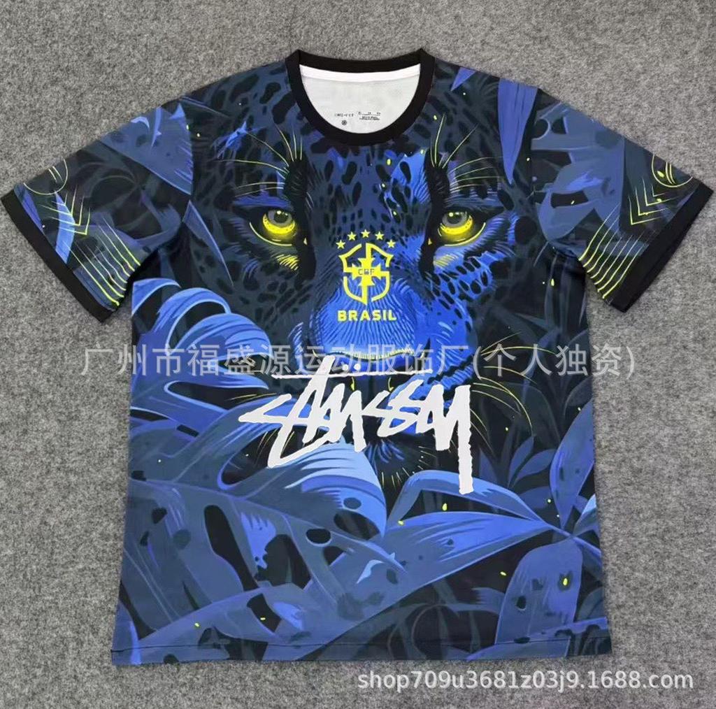 Retro Jersey Brazil Argentina Germany England Portugal Spain Signature Short Sleeved Football