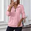 2026 Autumn/Winter Women's Casual Lapel Zipper Long Sleeve Pocket Hoodie