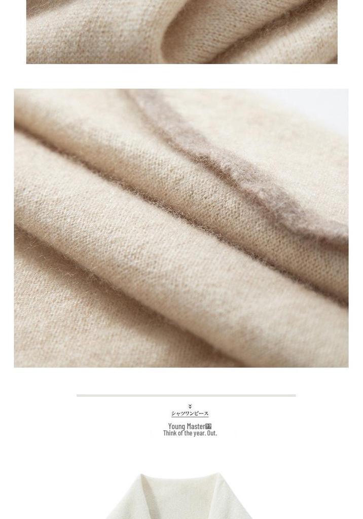 Women's Cashmere Shawl: Color-Block, Versatile Triangular Scarf and Neck Warmer, Stylish Casual Wear