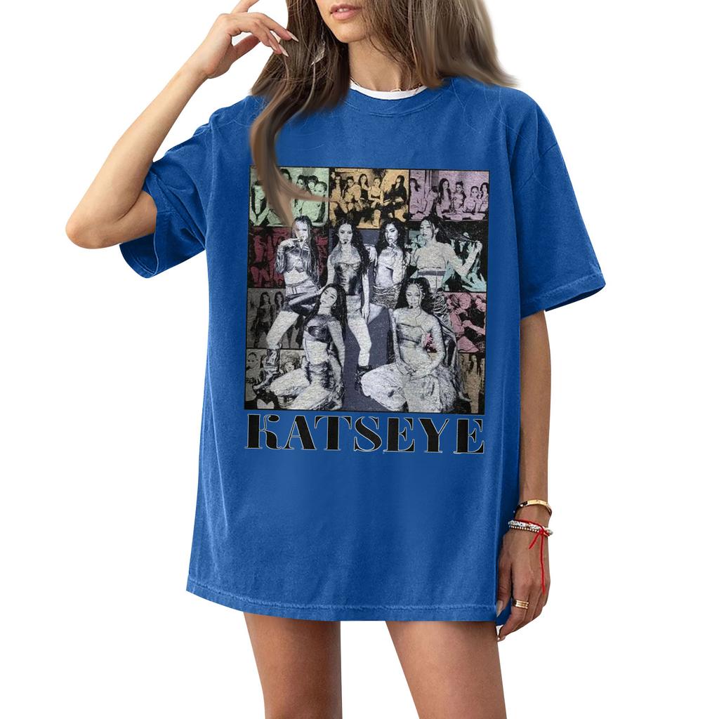 Dam T-shirt med tryck och rund hals och korta ärmar