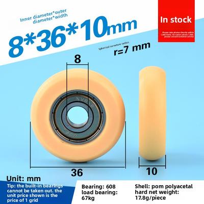 8*36*10mm 608zz Bearing Rolling Plastic Wheel Door Window Drawer Track Mechanical Furniture Roller Bearing 67kg Inside 8mm