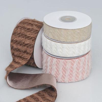 DIY Decorative Romantic and Cozy 5cm Single Side Horizontal Woolen Knitted Cuffed Ribbon DIY Bow Hair Decoration Clothing Hat Accessories Ribbon