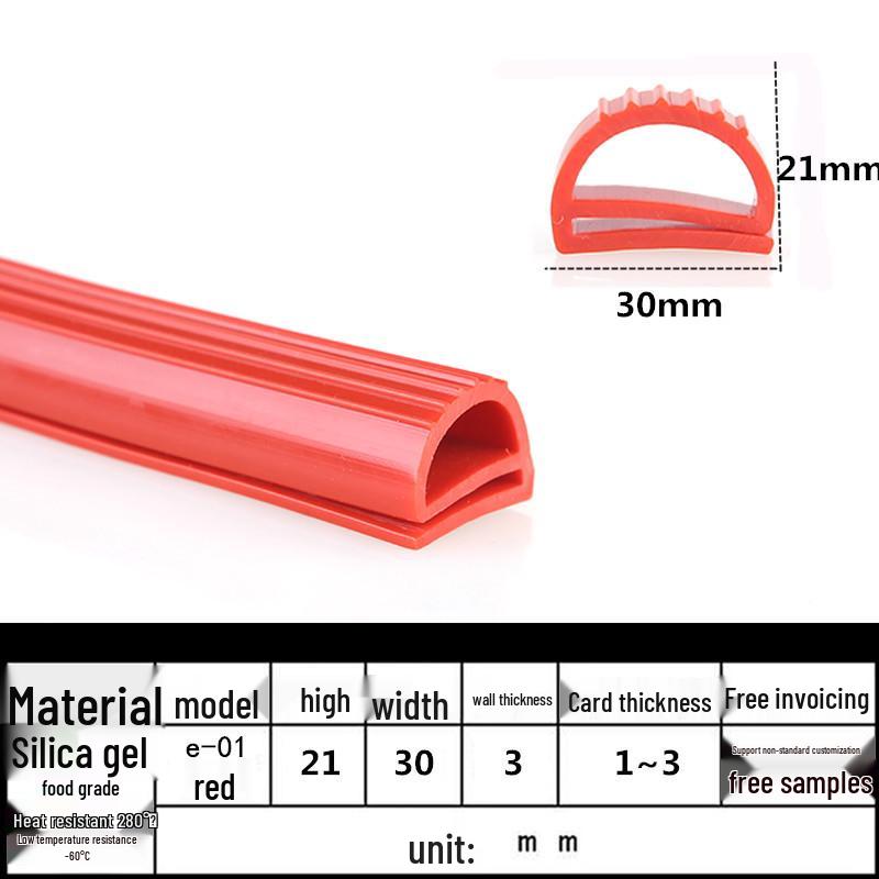 Silicone Sealing Strip: Acid & Alkali Resistant, High Temp Resistant, P & E-shaped for Oven, Steamer, Baking, Cold Storage.