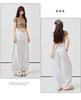 Women's Super Soft White Linen Cropped Wide-Leg Jeans - 2026 Spring/Summer Collection