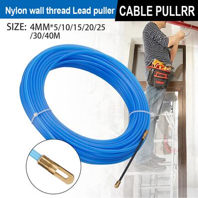 4mm 5M-40M Fiberglass Cable Puller Guide Device Lead Nylon Duct Fish Tape Wire For Electrician Wiring Installation Aid Tool