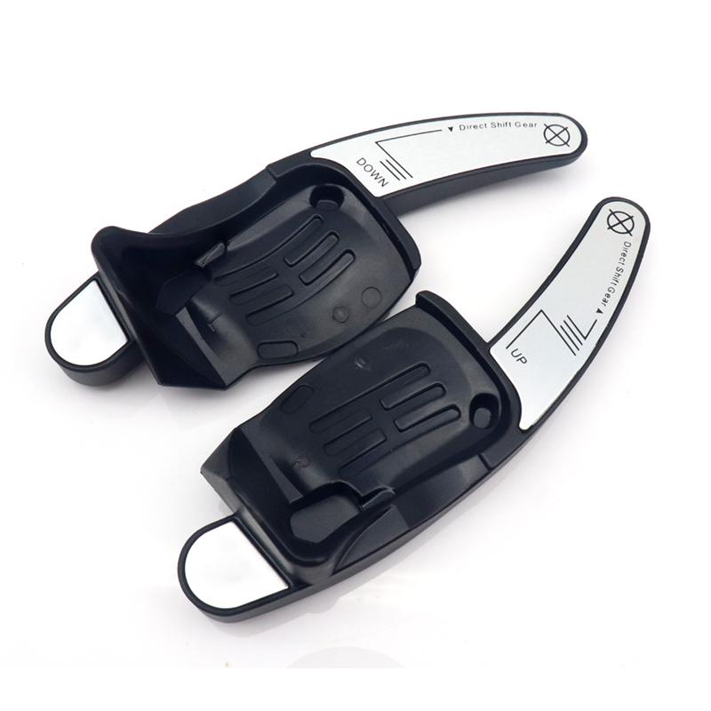 2Pcs For VW CC Golf 6 Passat B6 Jetta MK5 Car Steering Wheel Shifter Paddle Extensions ABS Blade Black Silver Auto Part