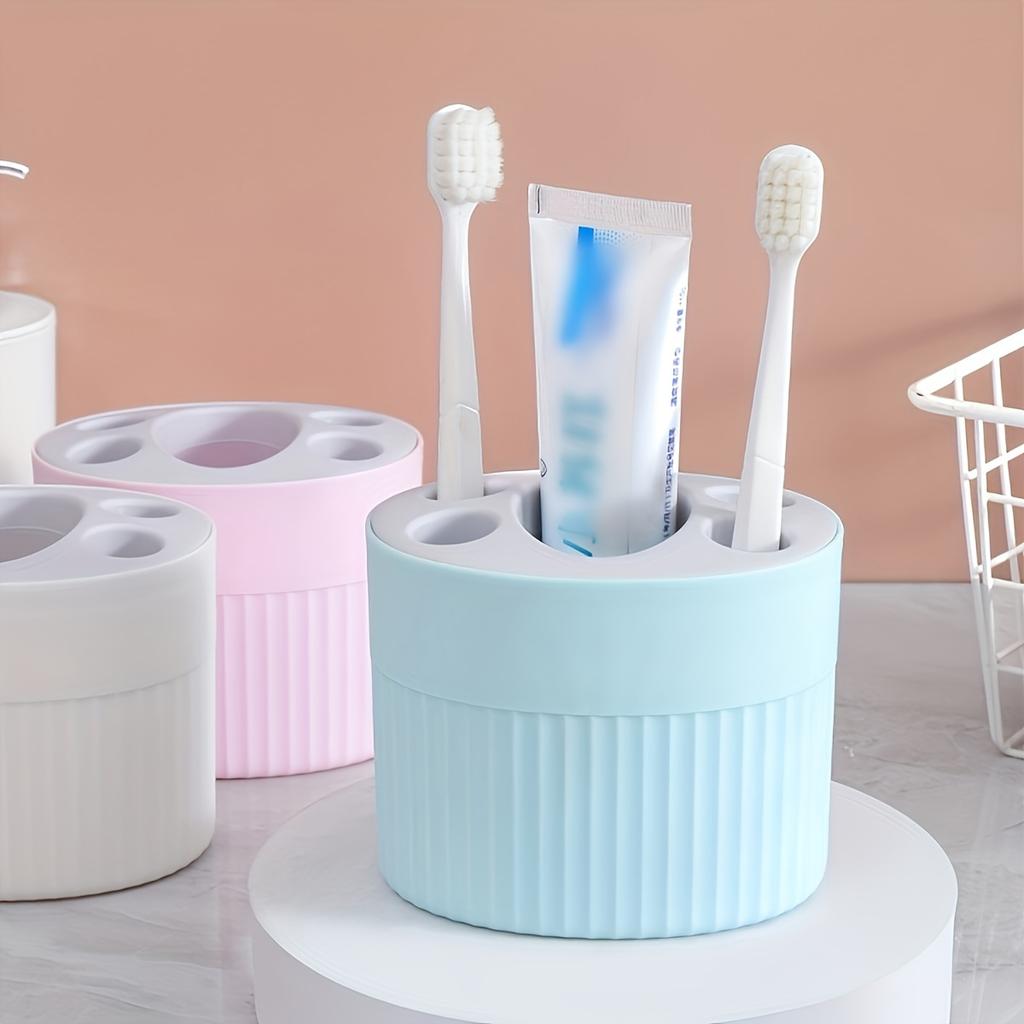 1pc Modern Plastic Toothbrush and Toothpaste Holder Set - Freestanding Toothbrush Organizer for Bathroom Accessories