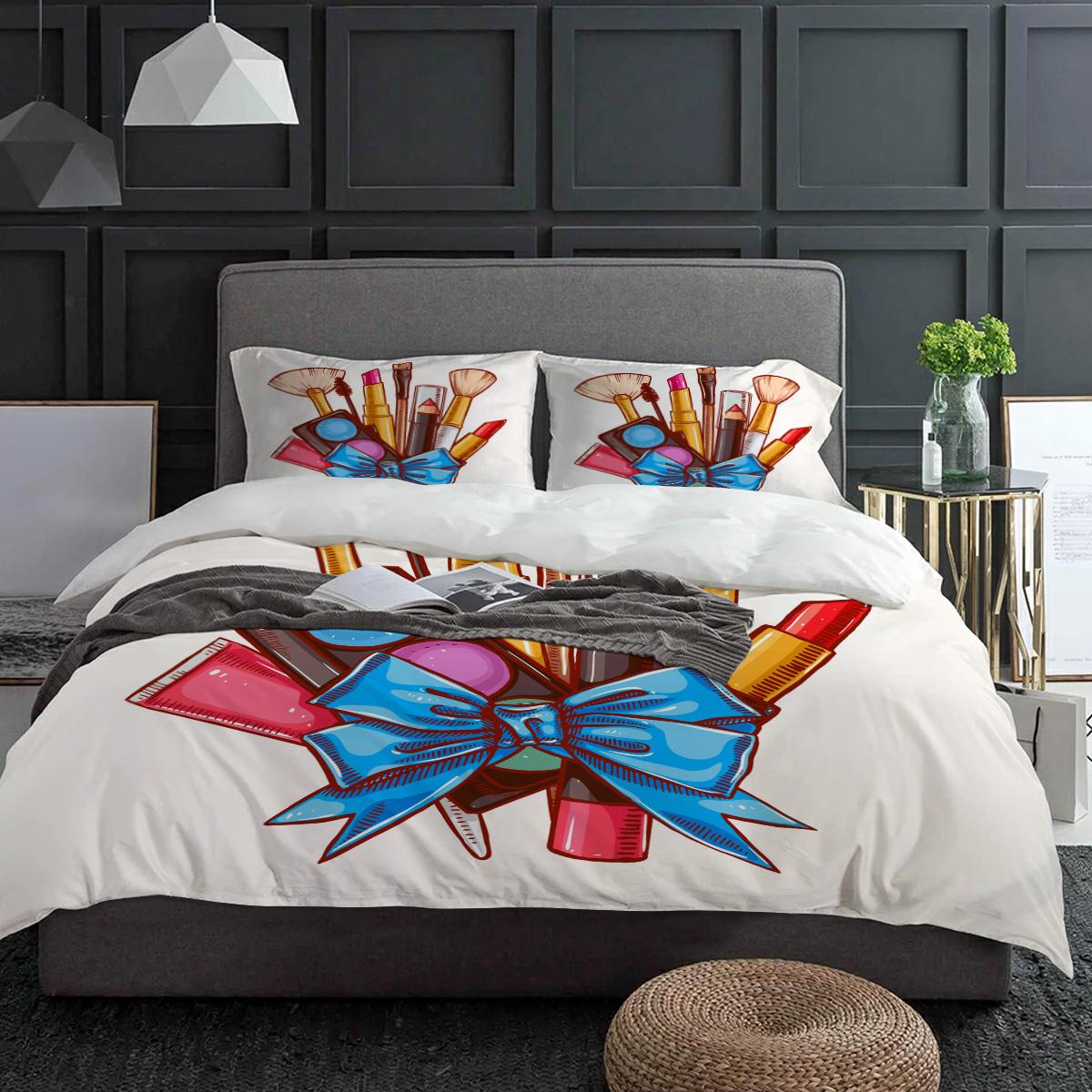 

Мультяшный Комплект Постельного Белья 3 шт. для Мальчиков и Девочек, Подростков и Взрослых, Пододеяльник, Наволочка, Покрывало на Подушку, Комплект на Двуспальную Кровать, Домашний Текстиль (135x200cm)