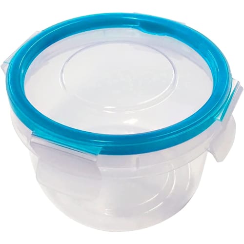 Yebisu Just Lock Storage Containers, Round, Large, 750ml, Set of 2, PL-58, Light Blue