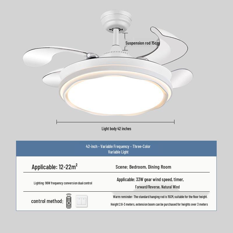 2026 New Model Flush Mount Ceiling Fan with Integrated Light for Living, Dining & Bedroom