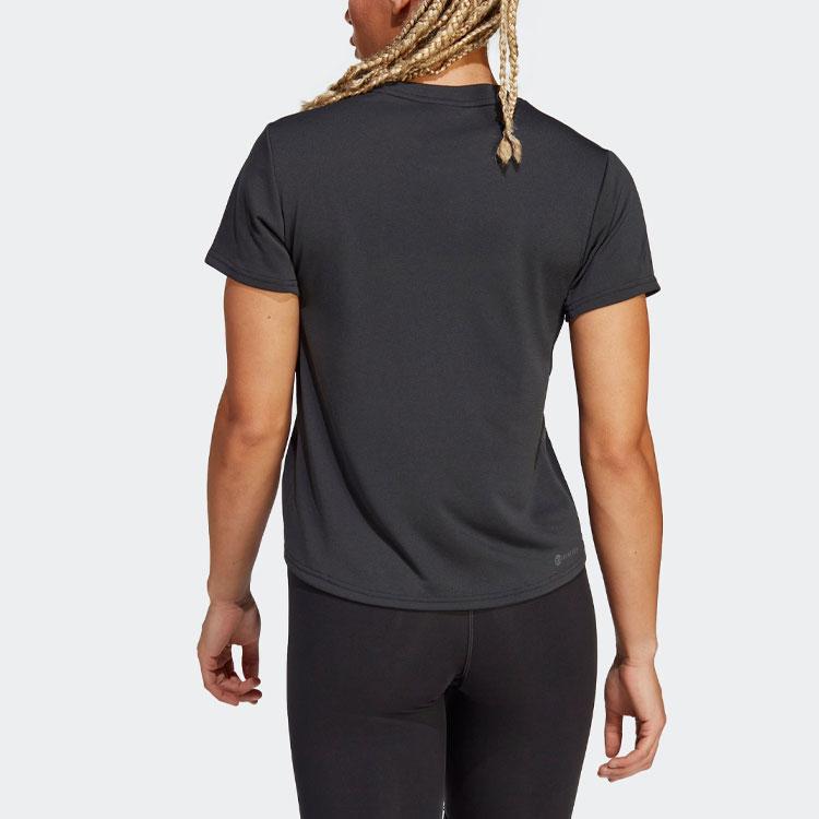 Adidas Hiit Heat.Rdy Sweat-Conceal Solid Logo Round Neck Short Sleeve T-Shirt Women Tops Black II3244