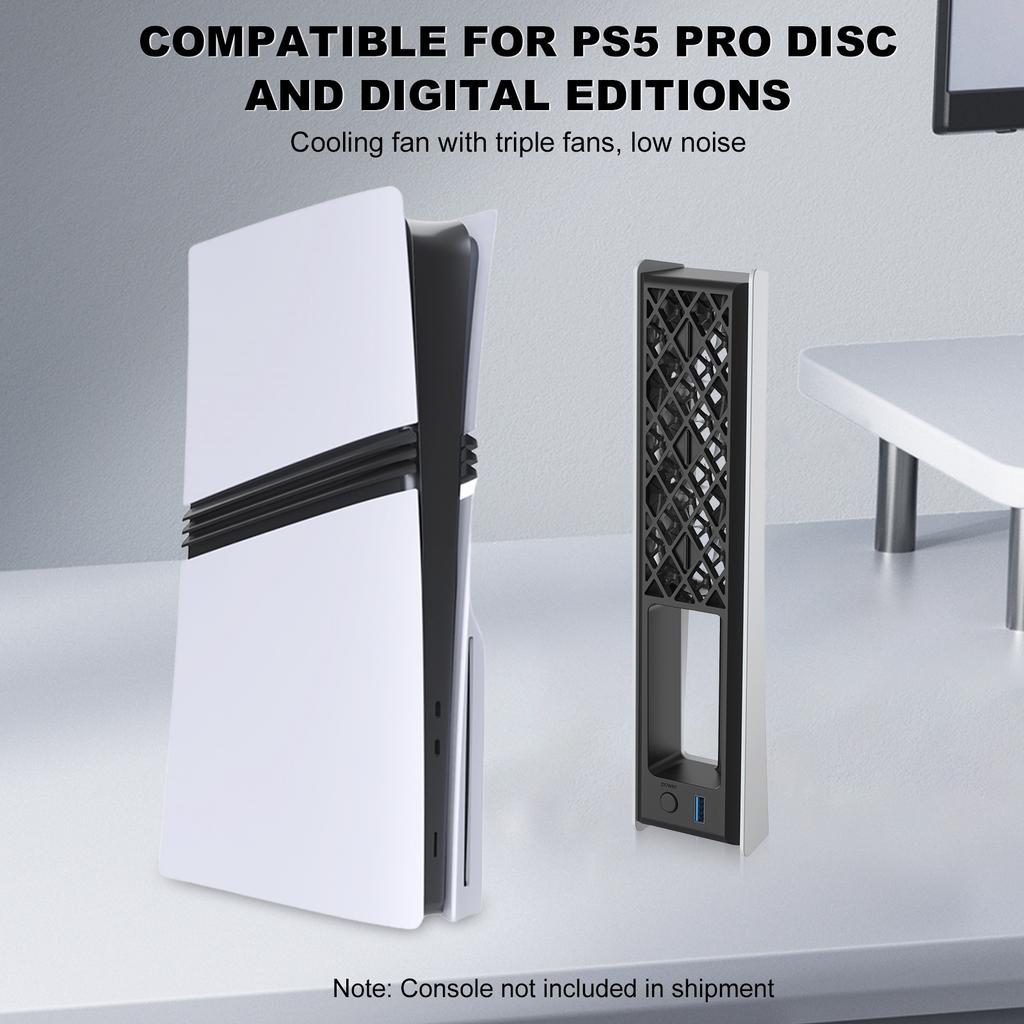 Cooling System with Adjustable Speed External Cooler with RGB Light and USB 3.0 Port for PlayStation 5 Slim/Pro Console Accessories