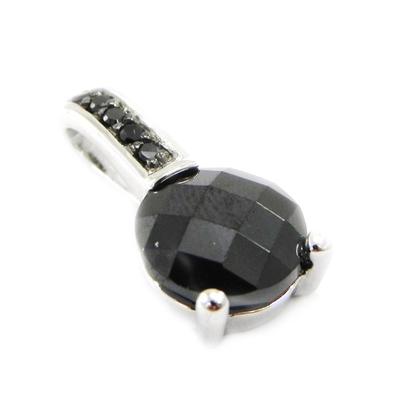 [I1167] - Silberanhänger 'Romy' Schwarzsilber (rhodiniert) - 12x7 mm